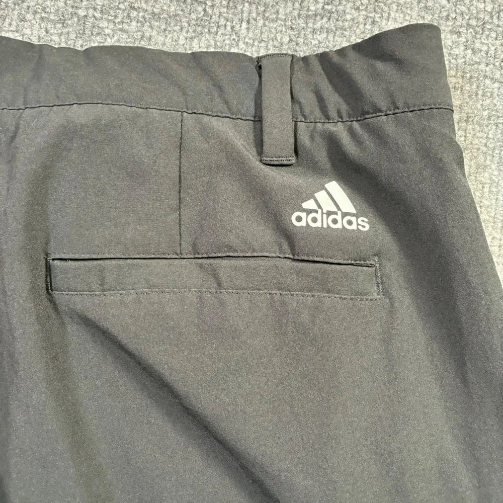 Adidas Golf Pants Mens 36x32 Black Stretch Performance Flat Front
